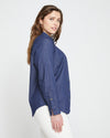 Minimalist Stretch Cotton Chambray Shirt - Dark Indigo thumbnail 2