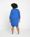 Classic Light Terry Tie Sweatshirt Dress - Lapis thumbnail 3