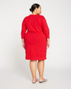 Classic Light Terry Tie Sweatshirt Dress - Red thumbnail 4