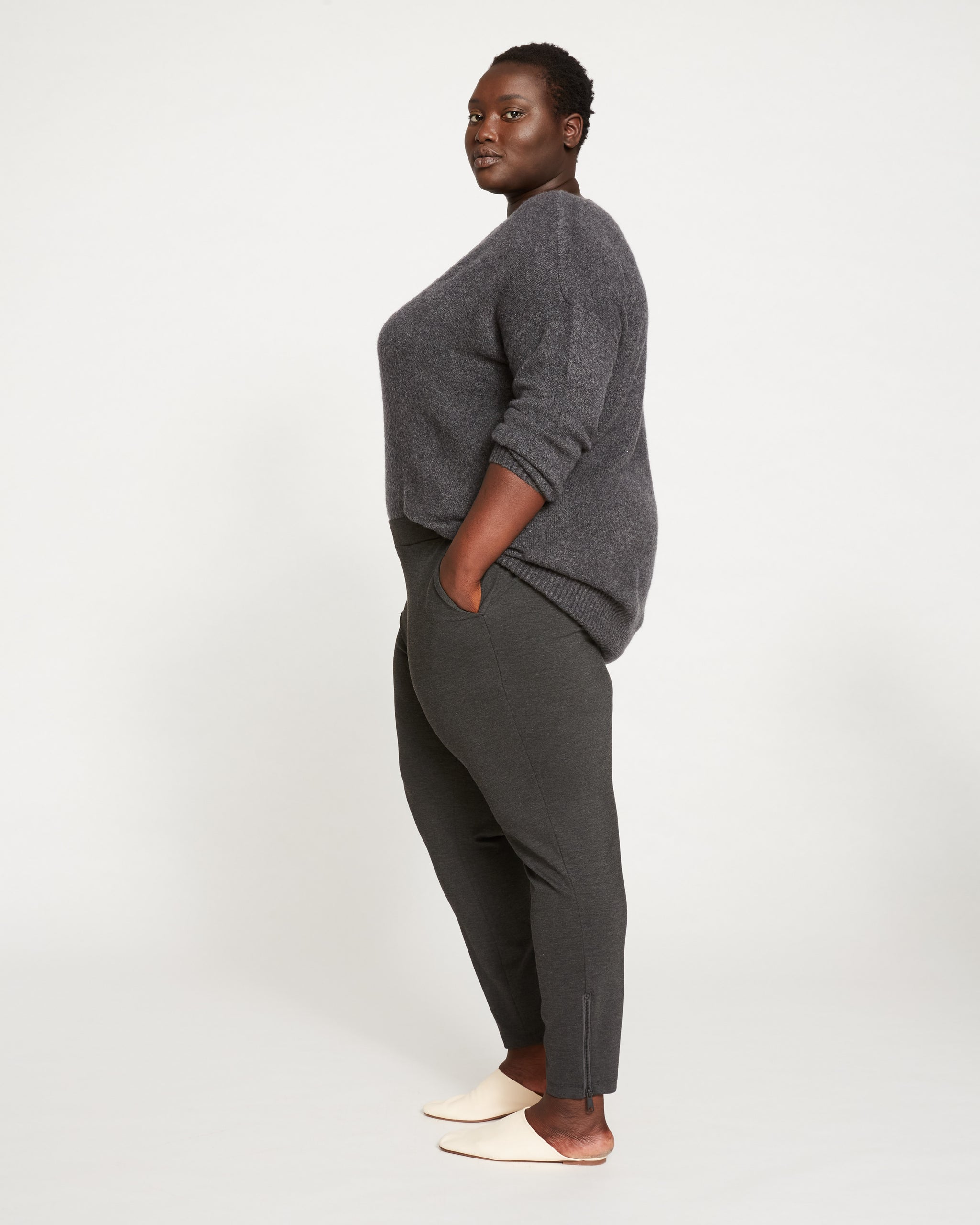 Moro Pocket Signature Ponte Pants - Charcoal | Universal Standard