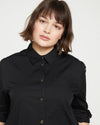 Odeon Stretch Poplin Shirtdress - Black thumbnail 1