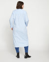 Odeon Stretch Poplin Shirtdress - Blue/White Stripe thumbnail 3