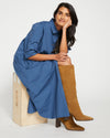 Odeon Stretch Poplin Shirtdress - Bleu Scolaire thumbnail 1