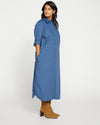 Odeon Stretch Poplin Shirtdress - Bleu Scolaire thumbnail 2