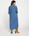 Odeon Stretch Poplin Shirtdress - Bleu Scolaire thumbnail 4