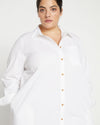 Odeon Stretch Poplin Shirtdress - White thumbnail 2