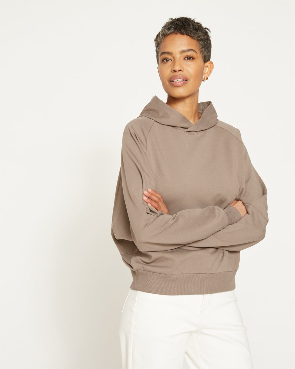 French Terry Pullover Hoodie - Khaki Zoom image 2