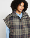 Paparazzi Puffer Vest - Neutral Plaid thumbnail 2