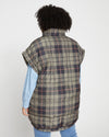 Paparazzi Puffer Vest - Neutral Plaid thumbnail 3