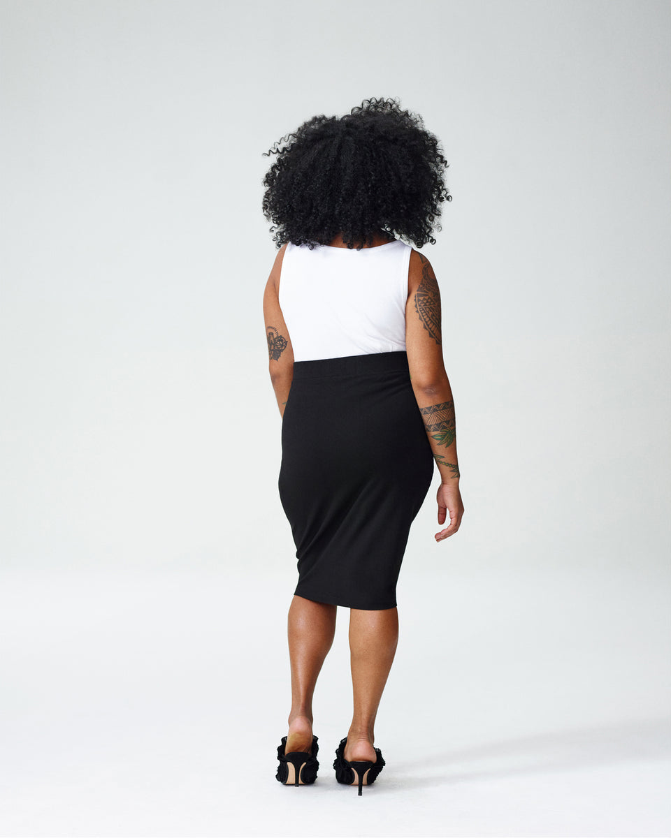 Petite Danube Jersey Skirt - Black Zoom image 2