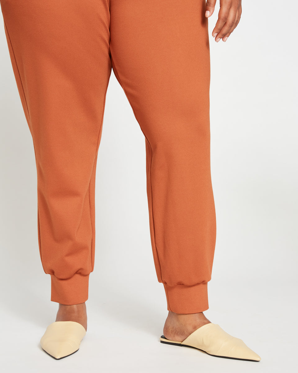 Luxe Laid-Back Ponte Joggers - Ginger Zoom image 2