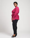 Spotlight Stretch Crepe Wrap Top - Berry thumbnail 3