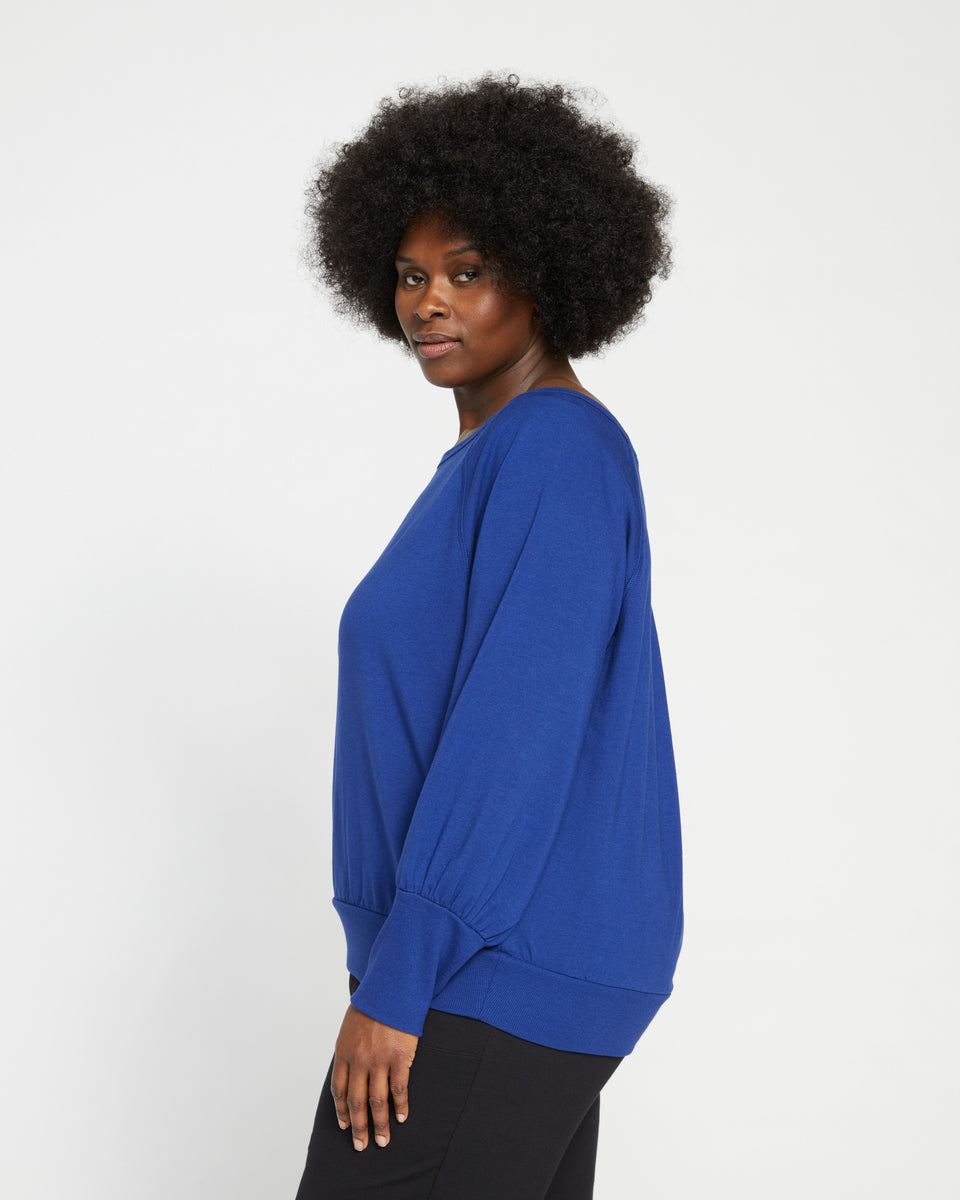 Super Soft Terry Scoop Sweatshirt - Lapis Zoom image 2