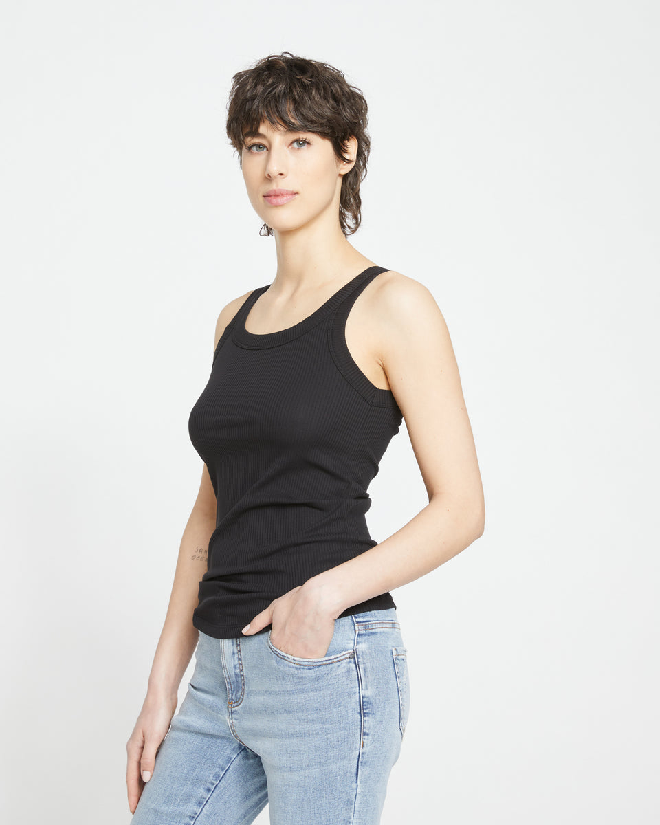 Roitfeld Ribbed Tank - Black Zoom image 0