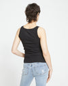 Roitfeld Ribbed Tank - Black thumbnail 2