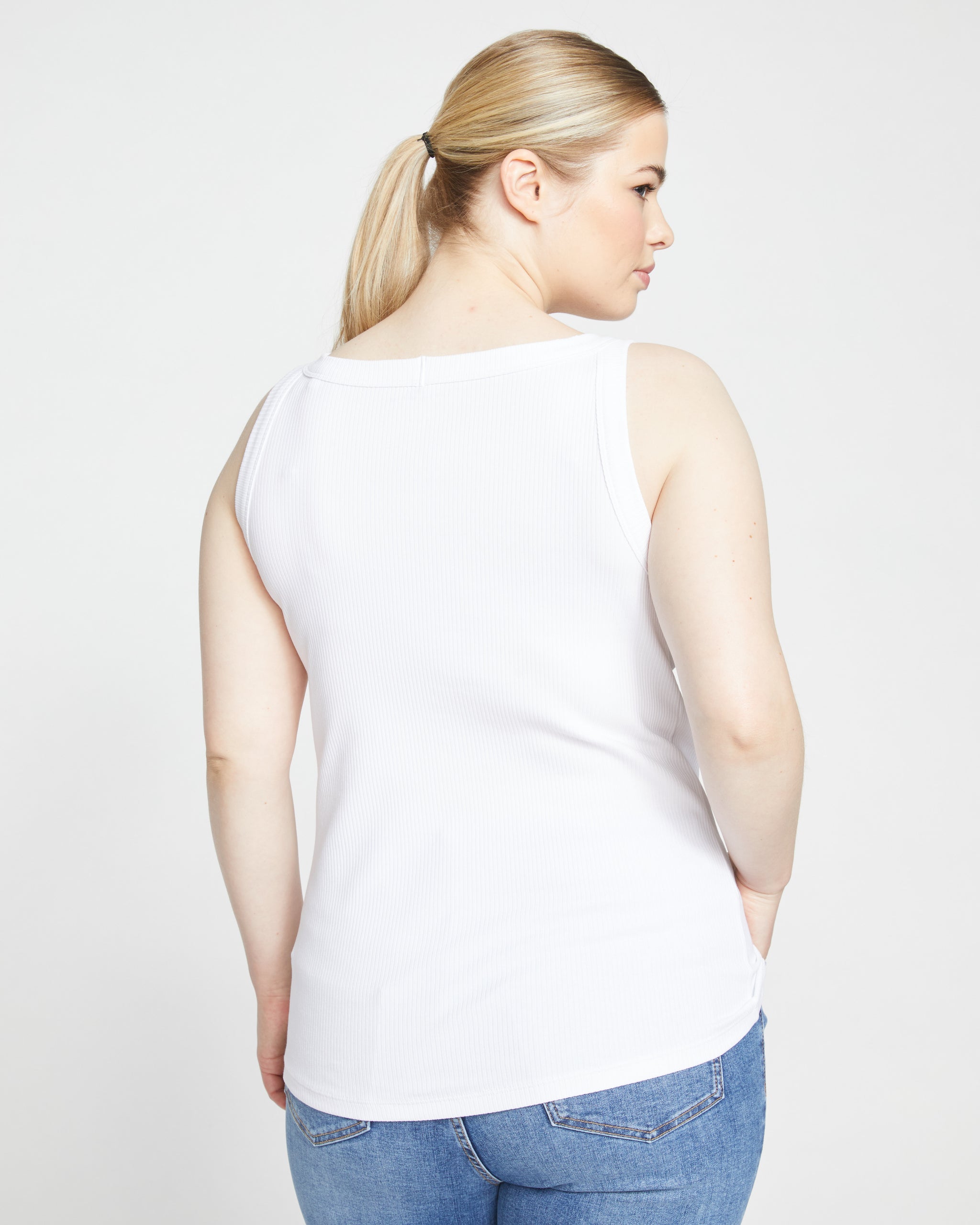 Roitfeld Ribbed Tank - White Zoom image 7