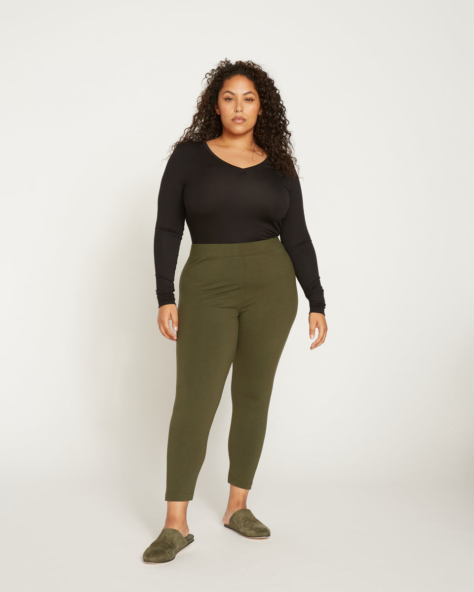 Roya Cropped Leggings 23 Inch - Olive Zoom image 0