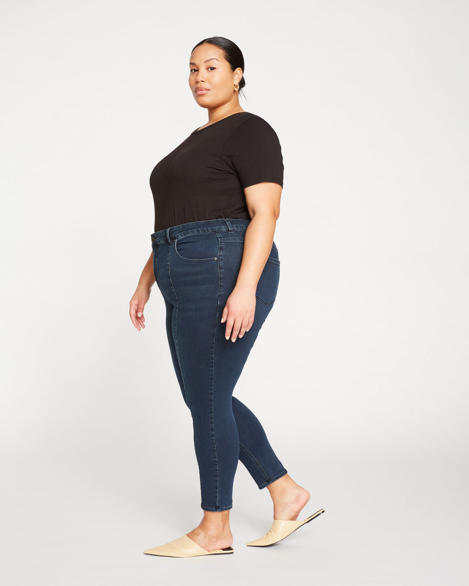 Debbie High Rise Seam Skinny Jeans - Dark Indigo Zoom image 4