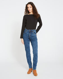 NMLUCY NORMAL WAISTED SKINNY FIT JEANS, Blue