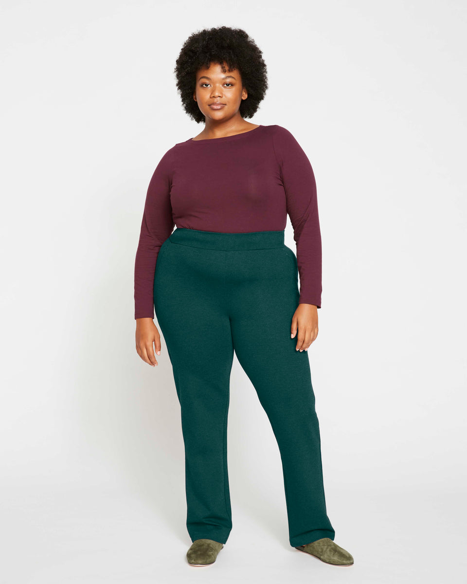 Smart Signature Ponte Pants Long - Forest Green Zoom image 1