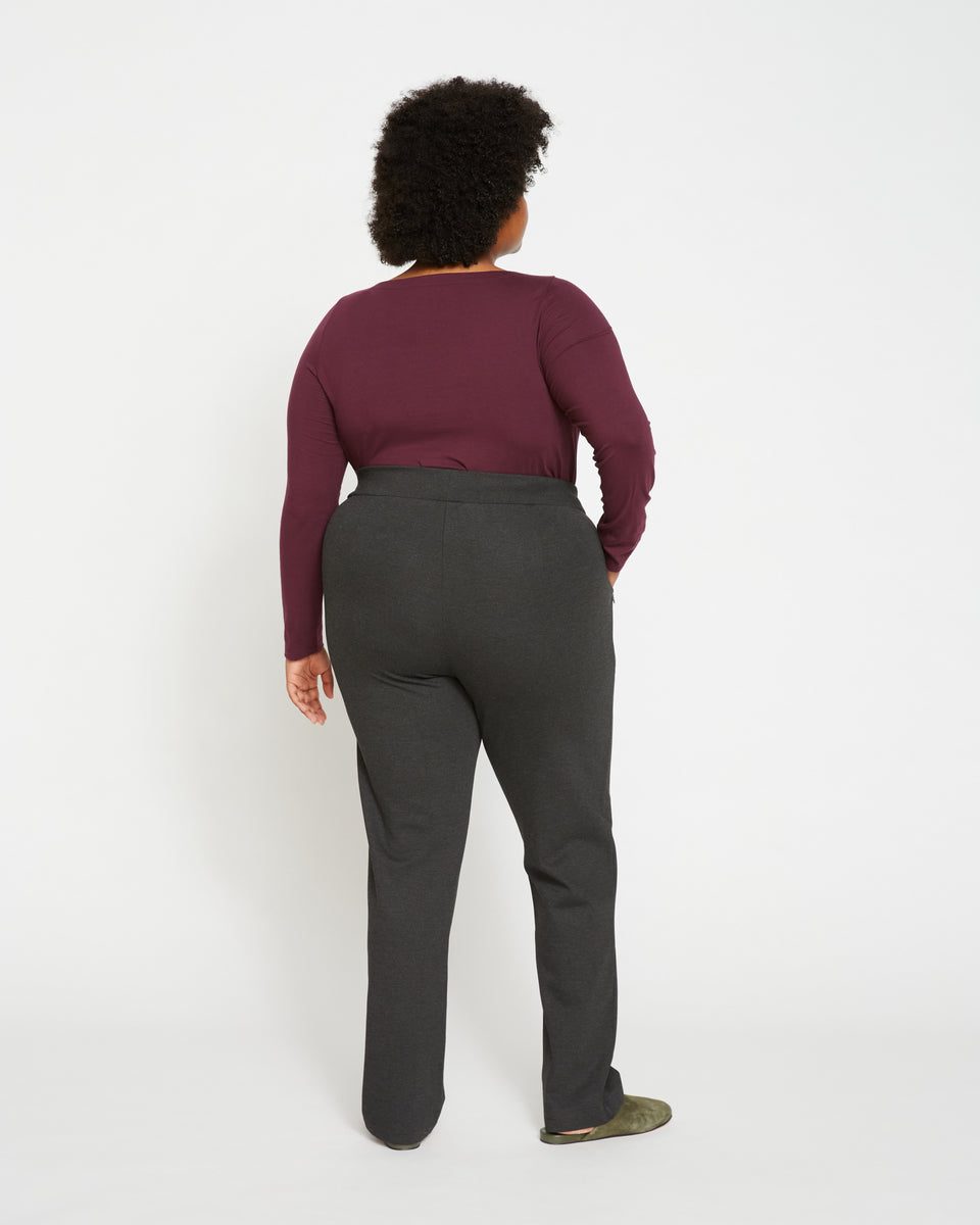 Smart Signature Ponte Pants Long - Charcoal Zoom image 2