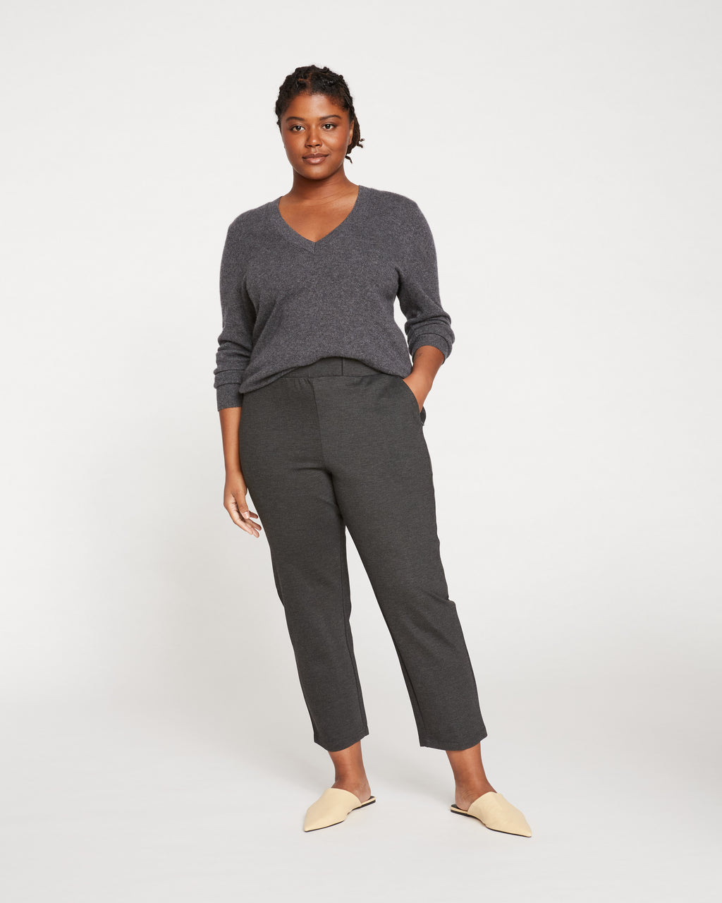 Smart Signature Ponte Pants - Charcoal - image 0