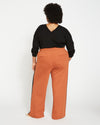 Stephanie Wide Leg Stripe Ponte Pants 30 Inch - Ginger with Black/White Stripe thumbnail 3