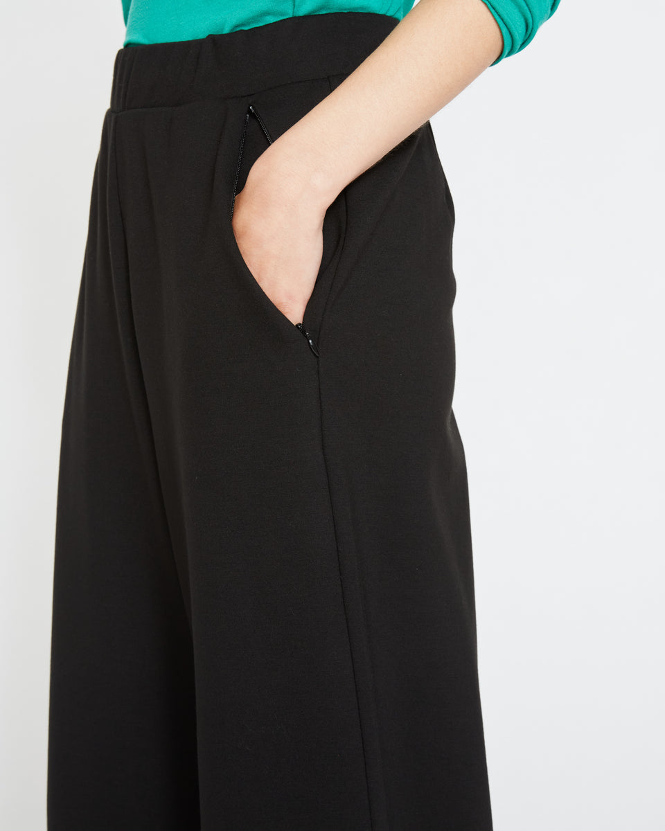 Stephanie Wide Leg Ponte Pants - Black Zoom image 2