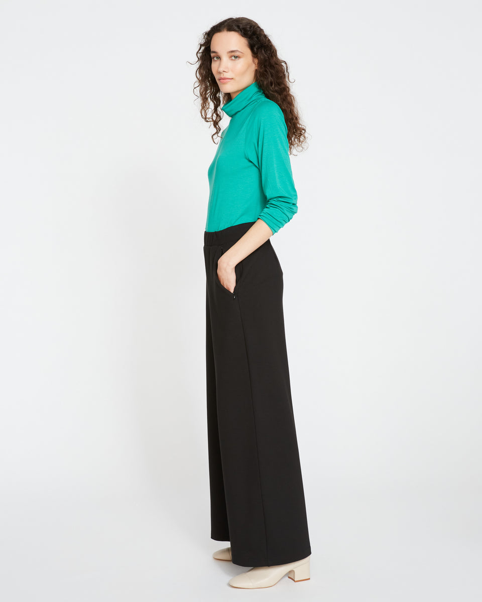 Stephanie Wide Leg Ponte Pants - Black Zoom image 1