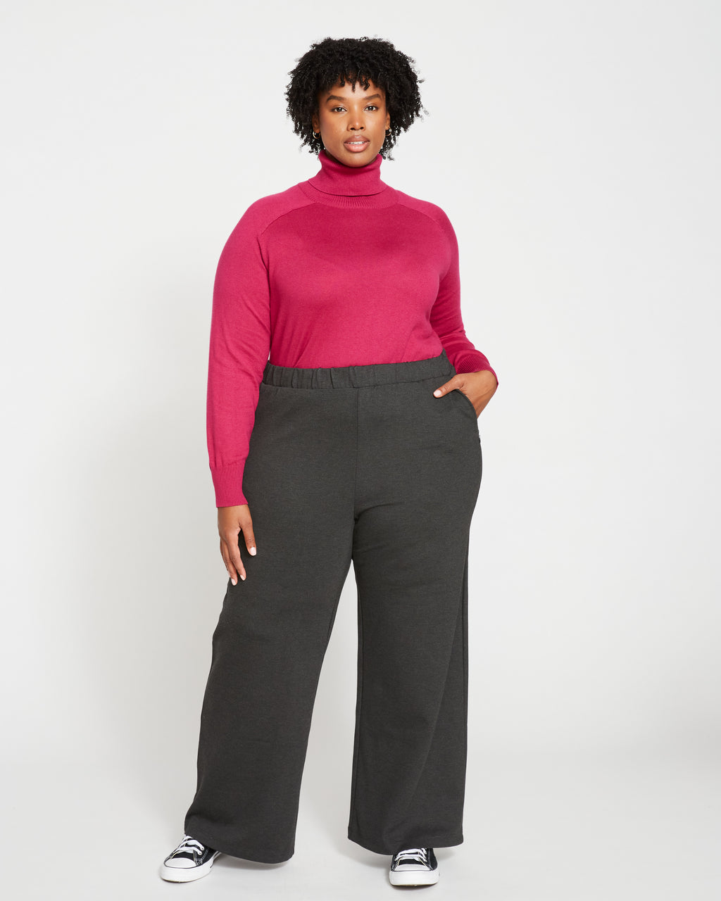 Stephanie Wide Leg Ponte Pants - Charcoal - image 0