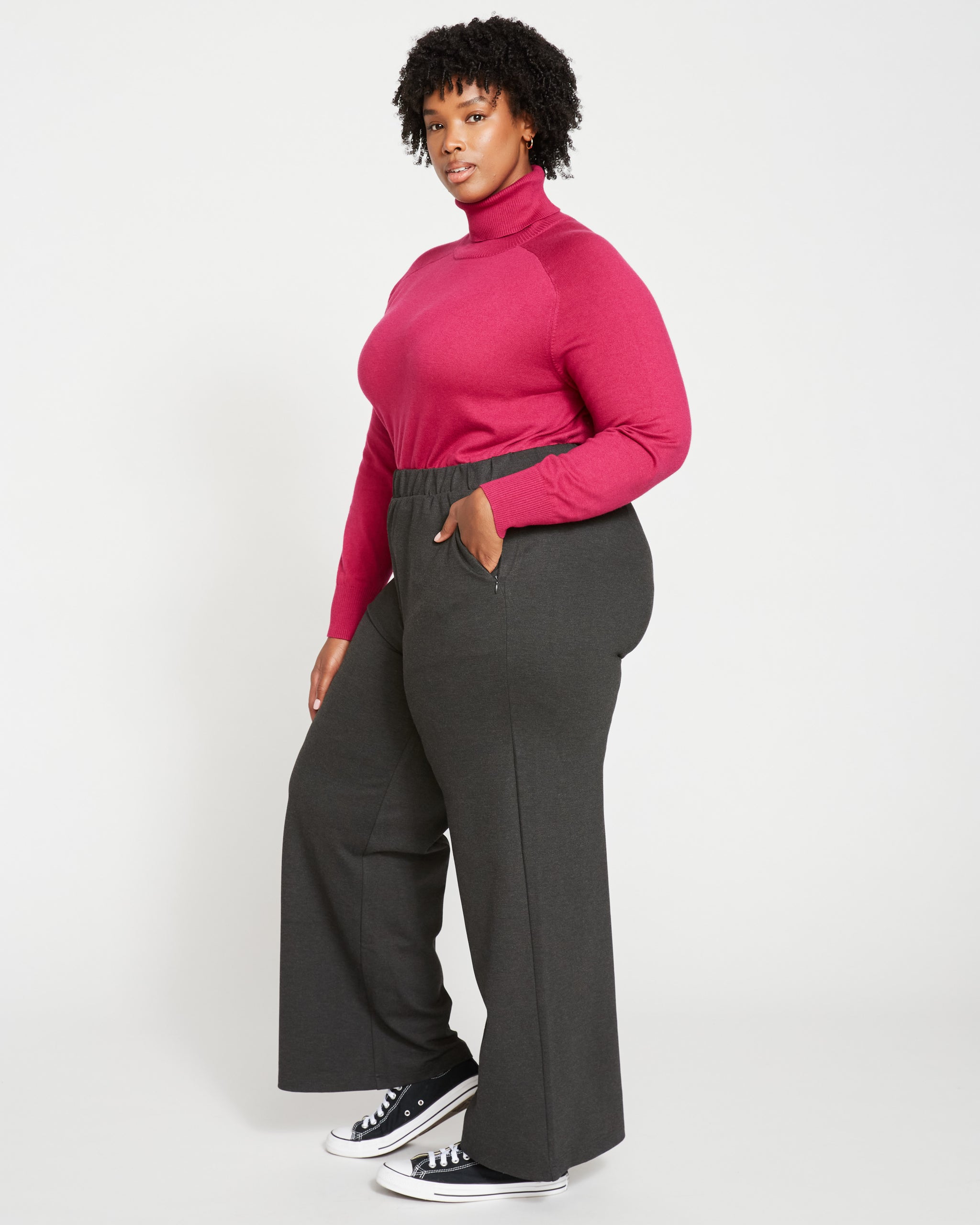 Stephanie Wide Leg Ponte Pants - Charcoal | Universal Standard