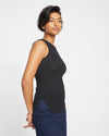 Knitted High Neck Tank - Black thumbnail 2