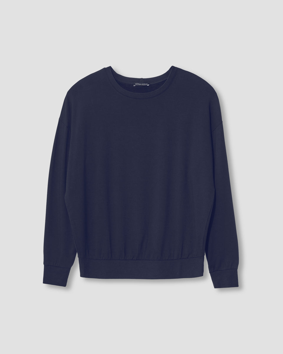 Classic Light Terry Sweatshirt - Navy Zoom image 2