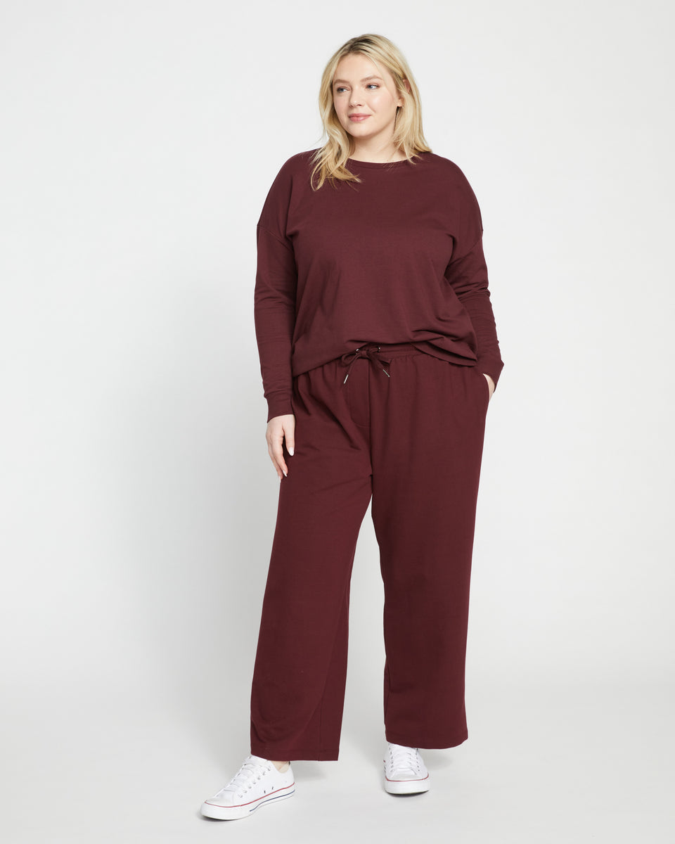 Classic Light Terry Sweatpants - Black Cherry Zoom image 0