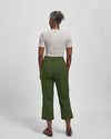 Faye Stretch Cotton Twill Boyfriend Crop Pants - Emerald thumbnail 3