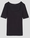 Foundation Short Sleeve Square Neck Tee - Black thumbnail 1