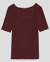 Foundation Short Sleeve Square Neck Tee - Black Cherry thumbnail 1