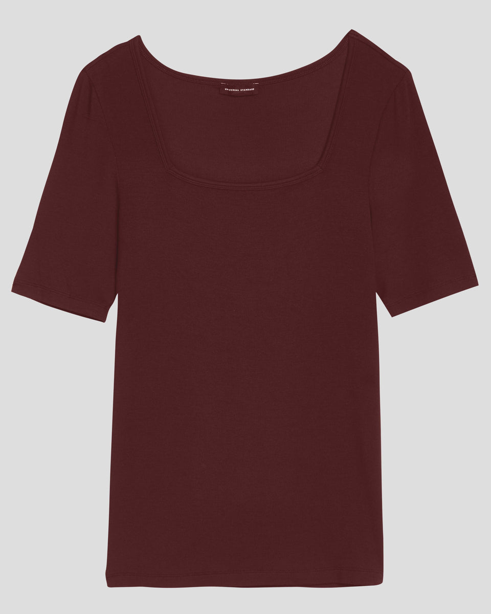 Foundation Short Sleeve Square Neck Tee - Black Cherry Zoom image 1