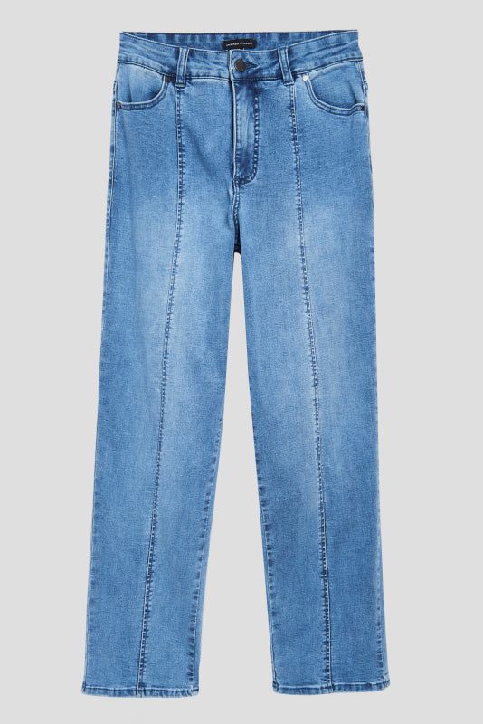 Whitney Super High Rise Seam Tapered Leg Jeans - Distressed Light Blue ...