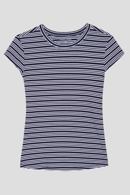 Ashley Cap Sleeve Tee - Navy/White Zoom image 1