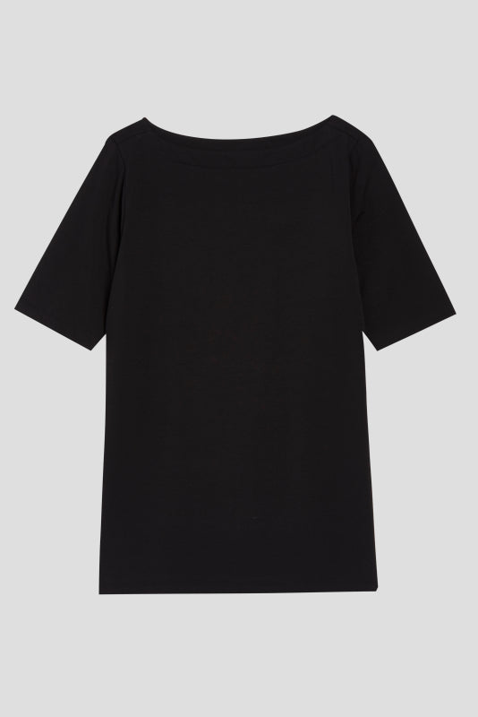 Bella Boatneck Tee - Black Zoom image 1