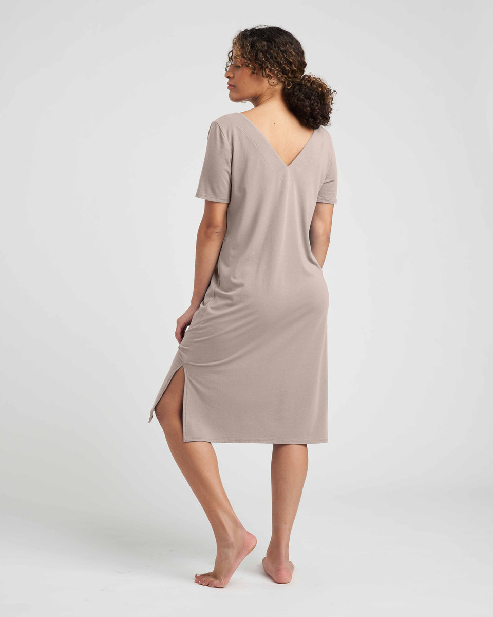 Aubrey V Neck Sleep Dress - Khaki Zoom image 2