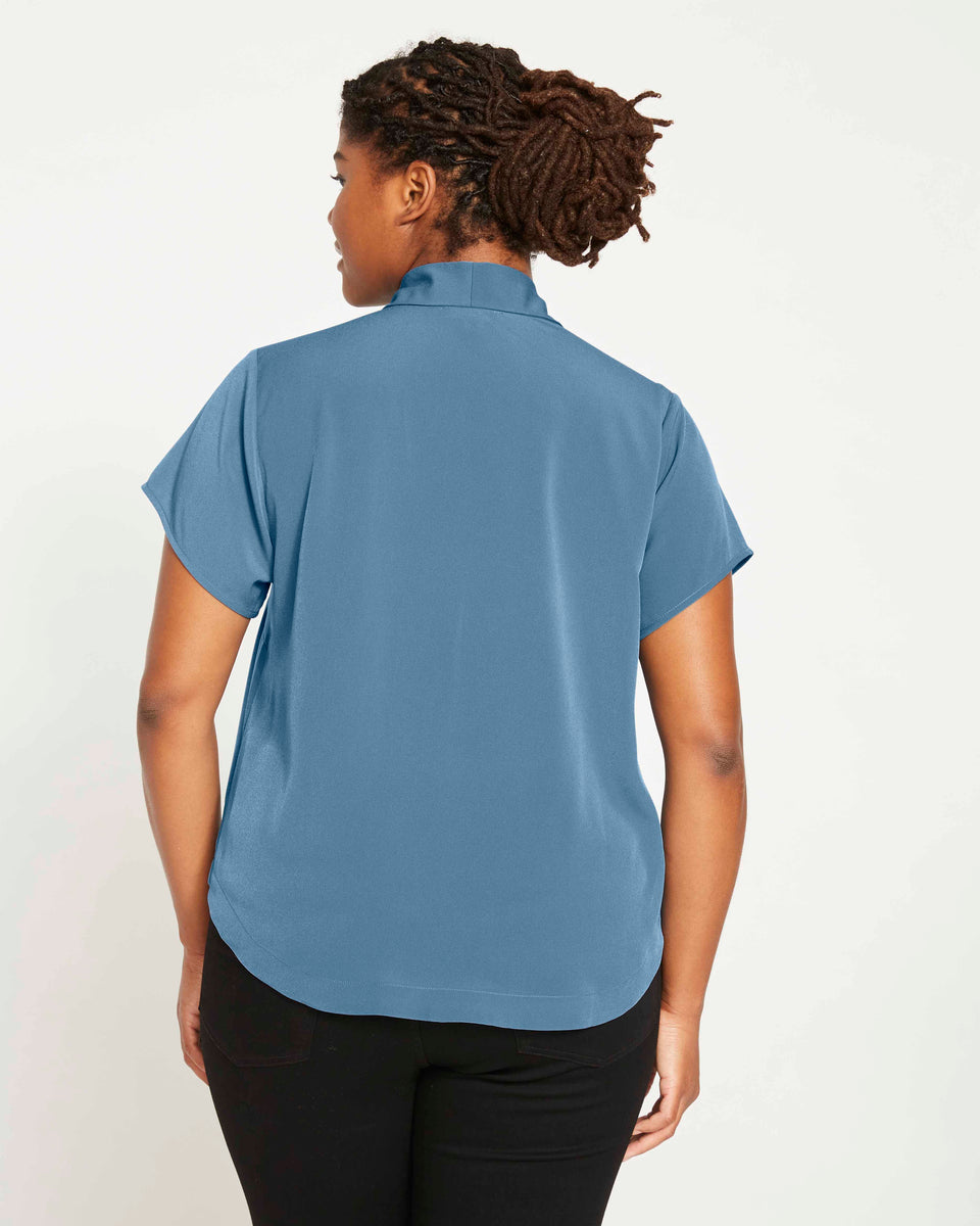 Better-Than-Silk V-Neck Top - Cornflower Zoom image 3