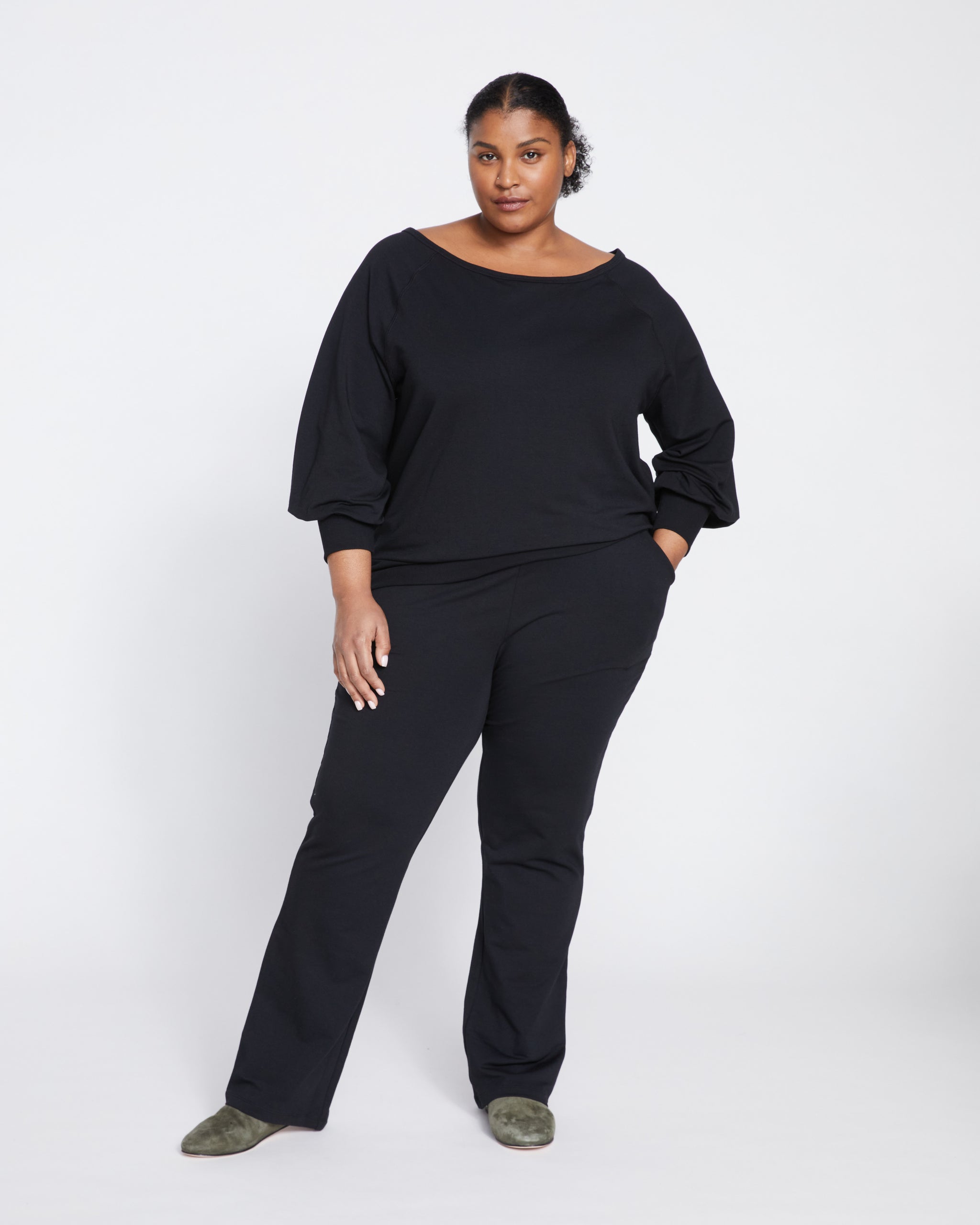 Superfine French Terry Flares - Black | Universal Standard