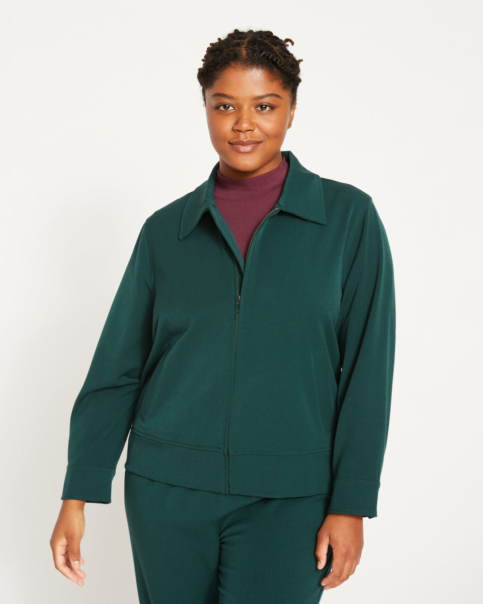 Tailored Zip Jacket - Forest Green Zoom image 0