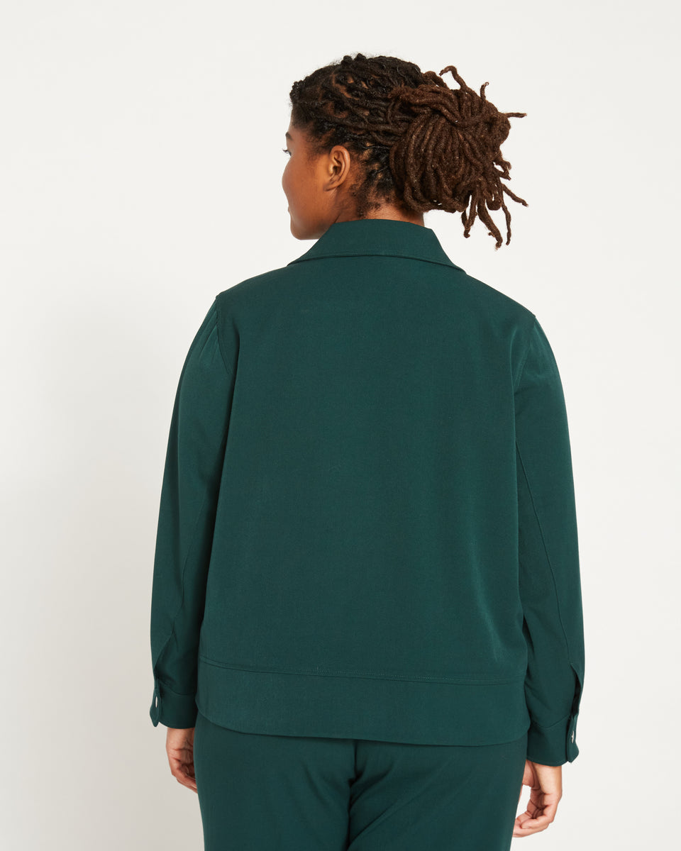 Tailored Zip Jacket - Forest Green Zoom image 3