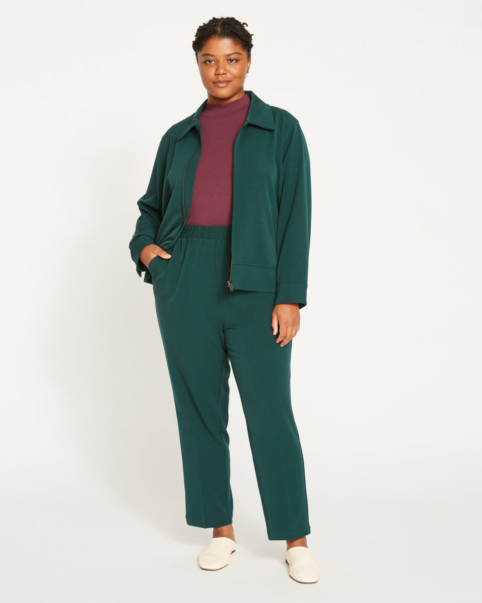 Tailored Zip Jacket - Forest Green Zoom image 1