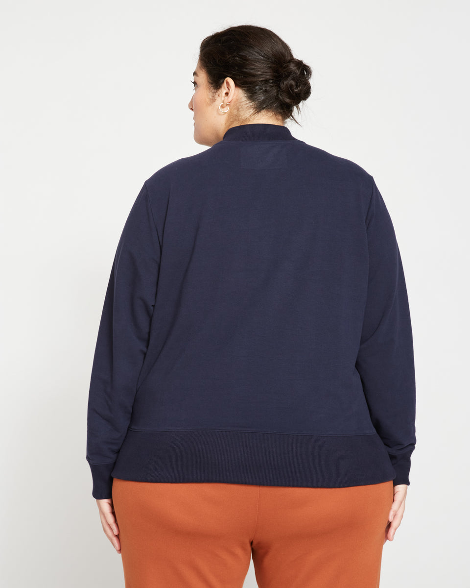 Peachy Terry Half Zip Pullover - Midnight Zoom image 3