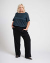 Alice Satin Boatneck Top - Deep Sea thumbnail 2