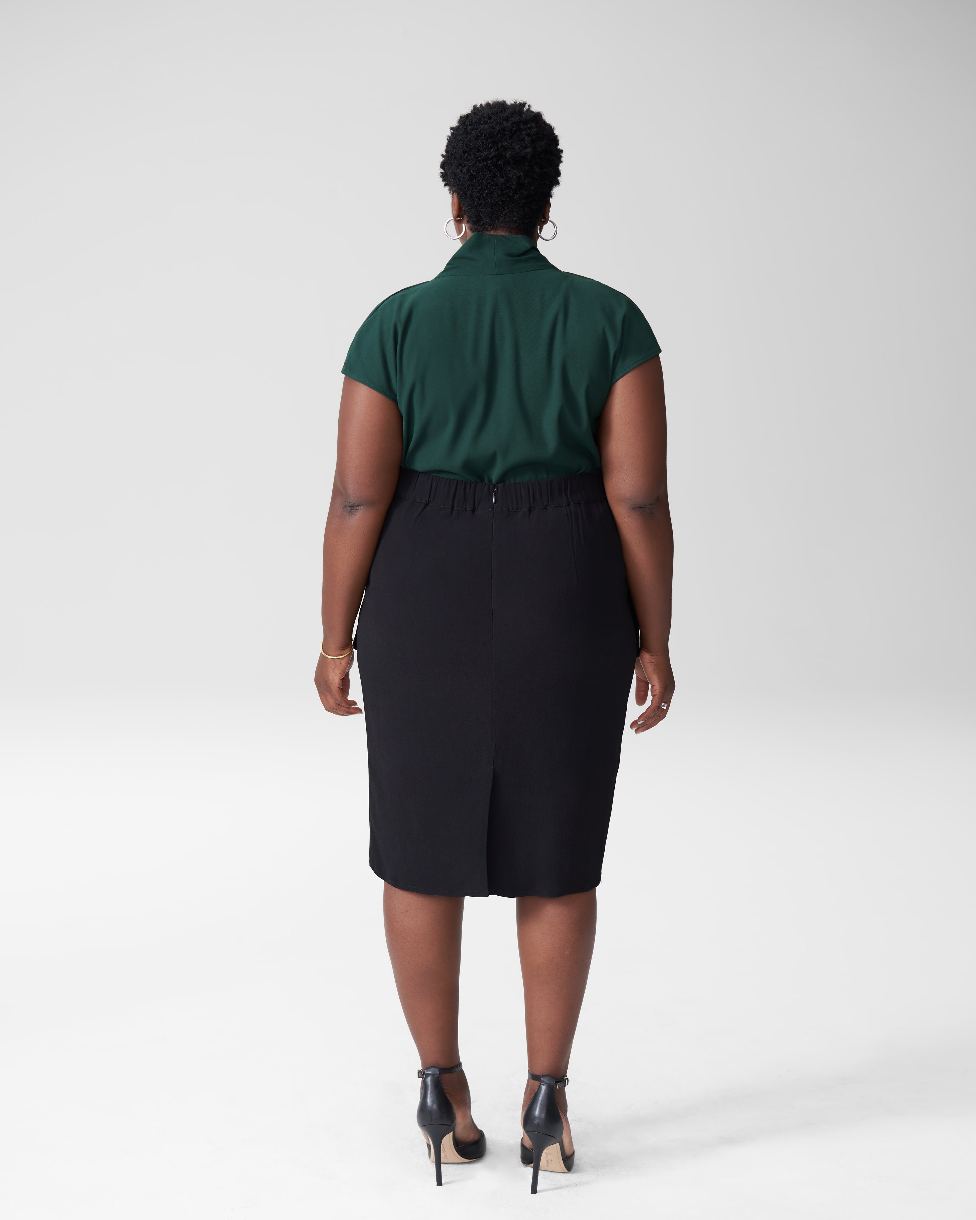 Cambria Luxe Twill Top - Forest Green